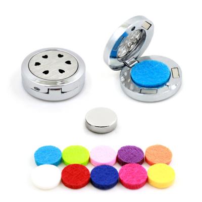 China Cute Essential Oil Diffuser Pendant Magnetic Clip Stainless Steel Aromatherapy Brooch For Face Masking for sale