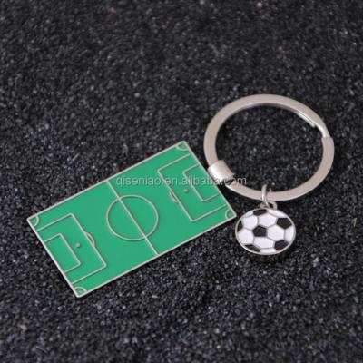 China For 2022 Key Gift Promotion Qatar World Cup Football Keychains Metal Key Chain Chain for sale