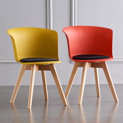 China China Supplier Customized Color PP Modular Chair Outdoor Strong Plastic Chair With Wooden Legs for sale