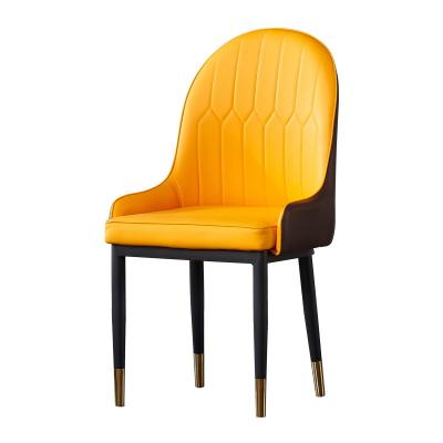 China Modern High Quality Custom Modular Factory Metal Leg Fabric Velvet PU Dining Chair for sale