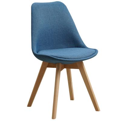 China Modular Cheap Price Modern Furniture Beech Wood Legs Fabric Cushion Tulip Dining Chair For Dinning Solid Room for sale