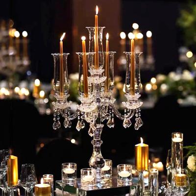 China Europe Elegant Wedding Table Centerpieces 5 & 9 A.M. Tall Candles Crystal Candelabra for sale