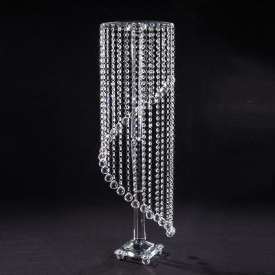 China Factory Direct Selling Large Home Decoration Crystal Fower Stand For Wedding Centerpiece for sale