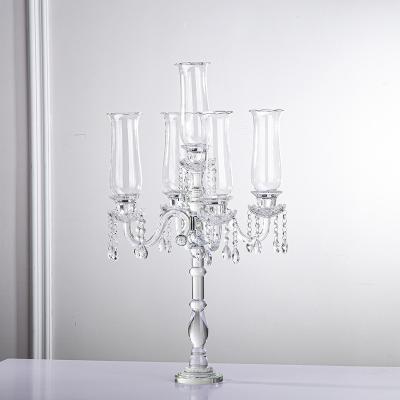 China Home Special Luxurious Crystal 5 A.M. Wedding Decoration Candle Holder Glass Crystal Candlesticks for sale