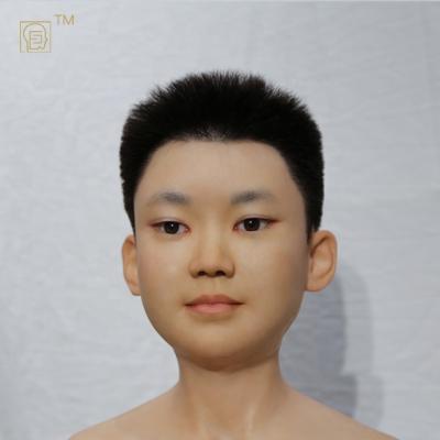 China China ODM Realistic Youthful Boy Head Wax Figure Statue for sale