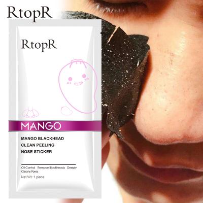 China 1pcs RTOPR Body Mango Charcoal Blackhead Remover Nose Strips For Nose Sticker Acne Treatment Cleansing Deep Clean Correction for sale