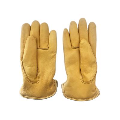 China Anti-impact yoke light leather double since cowhide leather work gloves with safety rubber cuffs for sale