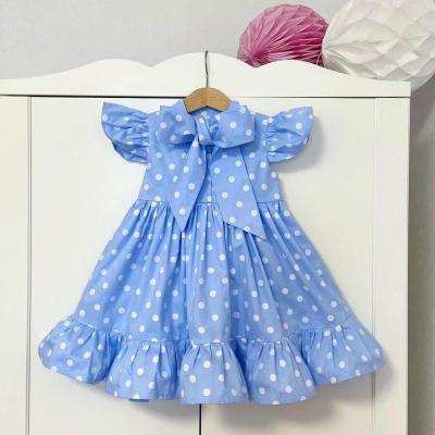 China Regular Summer Ruffles Kids Wedding Elegant 3 Princess Party Casual Clothes Birthday Polka Dot Dresses For Girls Kids 4 5 6 7 8 Years Old for sale