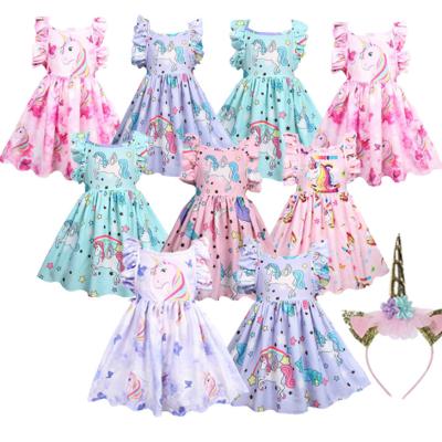 China Anti-wrinkle Baby Summer Dresses Creative New Children's Clothing Unicorn Cute Dress Costume Princess for sale