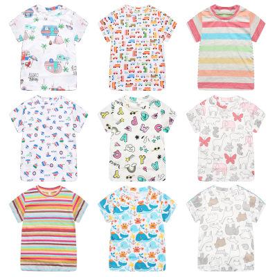 China New Fashion Anti-Shrink Children's Cartoon Printing Boys T-shirts Girls T-shirt Kids T-shirt Top Children Kids Clothes Girls Tops for sale