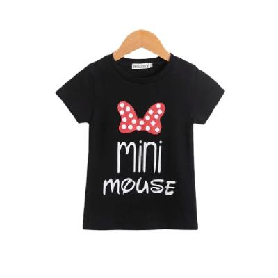 China Anti-shrink manufacturers supply summer cotton T-shirt girls mickey stitch T-shirt for sale