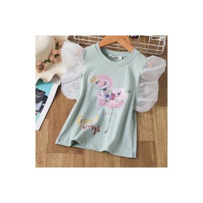 China Wholesale High Quality Children's Print O-Neck Cotton Girls Animal T-Shirt Short for sale