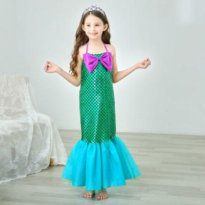 China New Cartoon Children's Cosplay Long Sleeve Ariel Mermaid Set Girl Princess Dress Cosplay Costume Swimsuit for sale