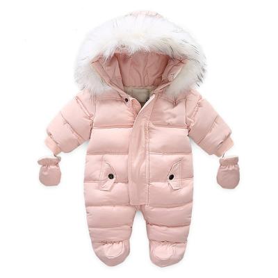 China 2020 baby winter clothes newborn baby jumpsuit anti-shrink hood inside fleece baby boy clothes bbaby romper for sale