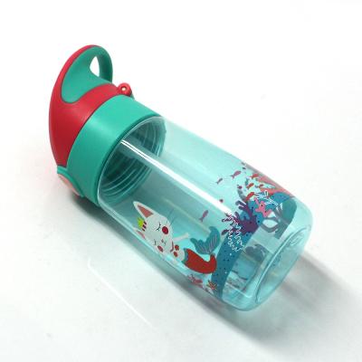 China New Food Grade Kids School Plastic Water Bottle BPA Free Cartoon Design With Straw for sale