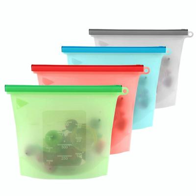 China Reusable Reusable Silicone Vacuum Bag Silicone Food Storage Bag Silicone Fresh Food Viable Waterproof Bag for sale