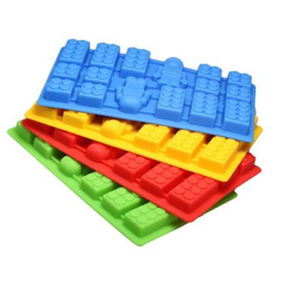 China Viable Building Ice Tray Silicone LEGO Brick Robot Ice Brick and Figure Silicone Mold for sale