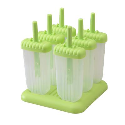 China Resin Best Selling Popsicle Mold 6 Cell Plastic Popsicle Mold Reusable Frozen Maker Mold for sale