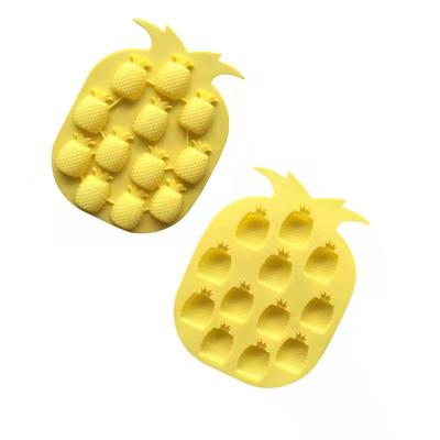 China Resin Amazon 12Cavity Silicone Ice Molds Ice Maker Pineapple Shape Ice Cube Tray for sale