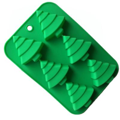 China Viable Custom Non-Toxic Handmade 3D Molds Christmas Tree Drink Ice Cream Silicone Popsicle Mold for sale