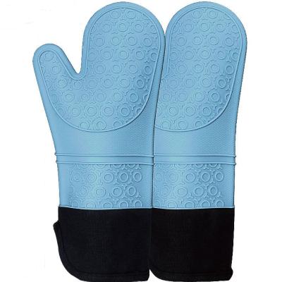 China Best Selling Modern Kitchen 5 Finger Barbecue Baking Silicone Mitt Cotton Lining Insulation For Cooking for sale