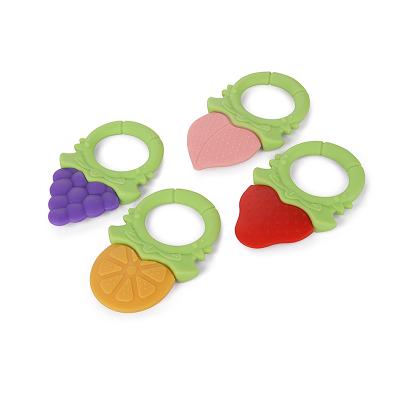 China 100% Food Grade Silicone Baby Teether Baby Toy Fruit Shape Baby Teether Safety Silicone Materials for sale