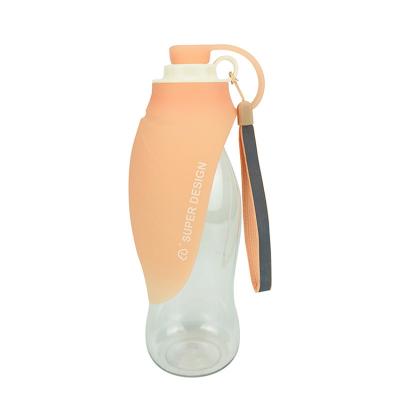 China Viable Hot Sales Outdoor Silicone Cover Rotating Portable Dog Water Bottle For Walking for sale