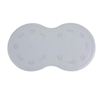 China Viable New Design Silicone Cloud Shape Silicone Reusable Durable Pet Mat With Paws for sale