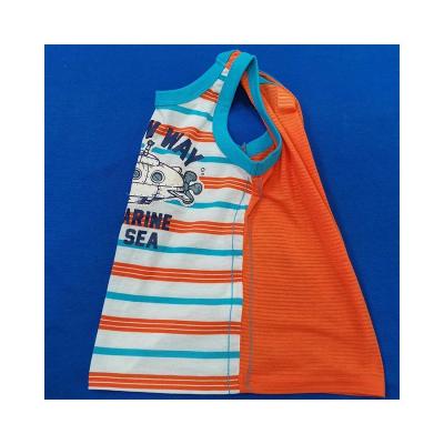 China New Listing 100% Cotton Summer Round Neck Kids Boys Sleeveless 100% Clothes for sale