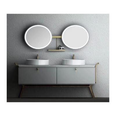 China Durable Modern Hotel Home Villa Bathroom Unit Furniture Bathroom Mirror Sink Cabinet for sale