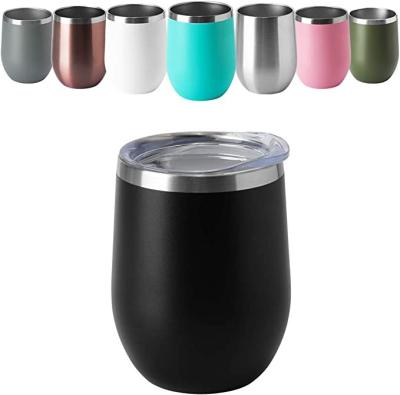 China Modern Wine Tumbler With Lid Stemless Wine Glasses Double Wall Vacuum Travel Mugs Stainless Steel Coffee Mug For Cold for sale