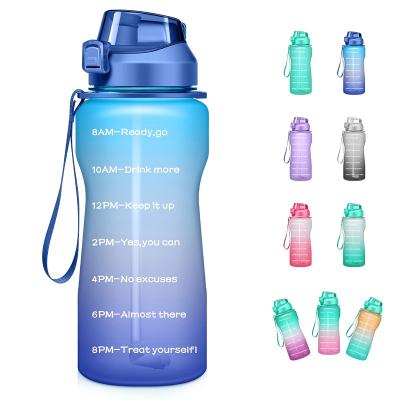 China Sustainable Wholesale Outdoor Gym Sports Bottle Water Silicone Plastics Cups With Lids Rope And Straws for sale