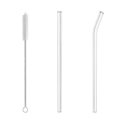 China Clear Viable Perfect for Smoothies Juice Clear Reusable Glass Straw Tea for sale