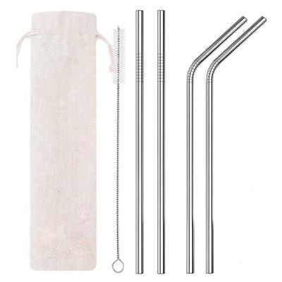 China Stainless Steel Sustainable Straws Reusable Brush forTumblers Leaning Drinking Straws for sale