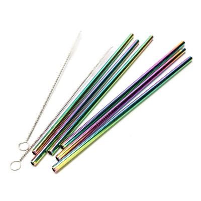 China Sustainable Reusable Rainbow Tumblers 20oz-32oz Rainbow Stainless Steel Straws Drinking Straws for sale