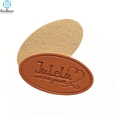 China Washable Custom High Quality Logo Leather Fabric Label Tags with 25 Years Experience and ISO CERT for sale