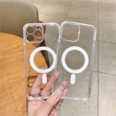 China Luxury Shockproof Clear Magnetic Shockproof PC TPU Phone Case for iphone 11 pro 12 13 14 max mobile cover for sale