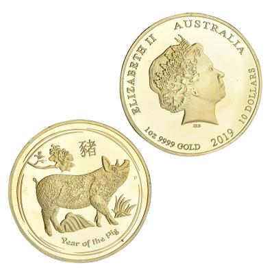 China 2021 Custom Metal 24k Gold American Challenge Coins Queen Elizabeth Commemorative Animal Antiqu Coin for Business Gift for sale