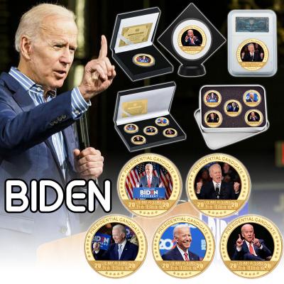 China Europe gold coin Joe Biden's Original Coin Medal President Gold Plated Coin USA with gift box for collection for sale