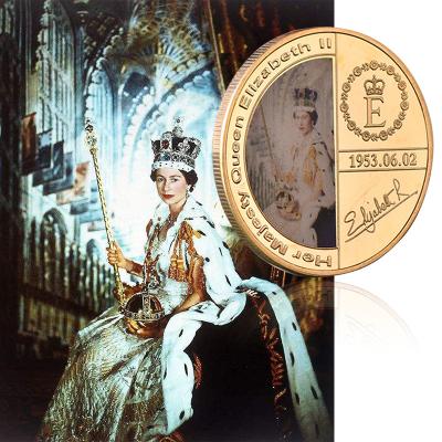 China Hot Selling China Amazon Queen Elizabeth II Gold Coin Souvenir Coin Elizabeth II Souvenir Coin for Commemorate and Gifts for sale