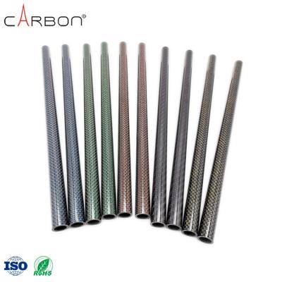 China Tubo de fibra de carbono de camuflagem de cor preta de alta resistência com teor de N de 0,001% à venda