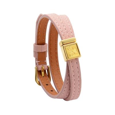 China Traditional Stainless Steel Accessories Gold Plated 24K Gold Leaf Female Bracelet for sale