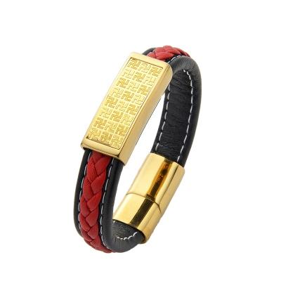 China New Design Traditional 24K Gold Foil Leather Bracelet For Important Ceremony for sale