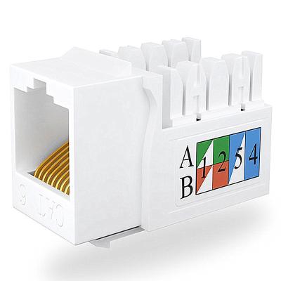 China Modular ABS Cat6 Module Ethernet Trapezoidal RJ45 Cat6 Jack For Wall Plate White Module for sale