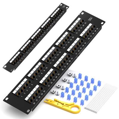 China SPCC Cold Rolled Steel Cat5e 48 Ports Patch Panels SANS 8 Port Fiber Optic Modules 12 24 25 48 50 RJ11 RJ45 Cat3 Cat5e Cat6 Cat7 for sale