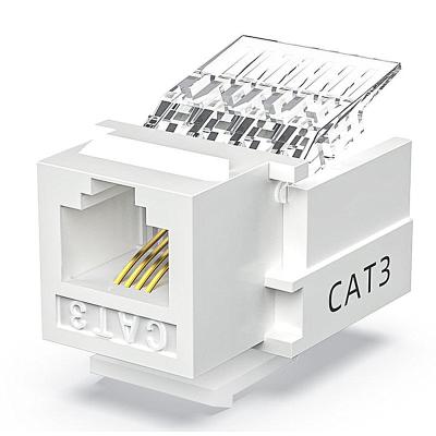 China trapezoidal dual IDC rj45 cat3 IDC free jack cat3 module Cat3 free module for sale