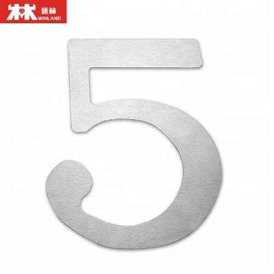 China Modern Stainless Steel Numbers 3D House Number Letter Sign with 3M Sticker for sale