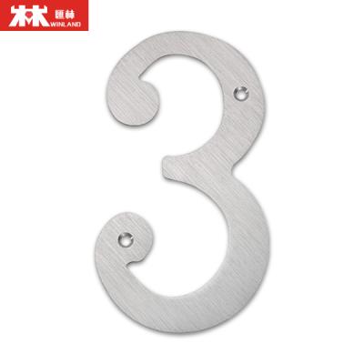 China Durable 3D House Number Letter Stainless Steel Number Letter Sign Plate With Sticker for sale