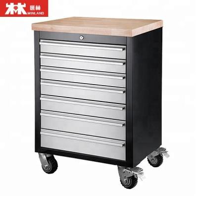 China Galvanized Steel Cart Stainless Steel Tool Cabinet With Rubber Timber Caster 3 Drawers for sale