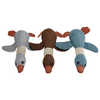 China Viable Durable Wild Goose Dog Toy Plush Puppy Bite Play Chew Pet Squeaky Toys for sale